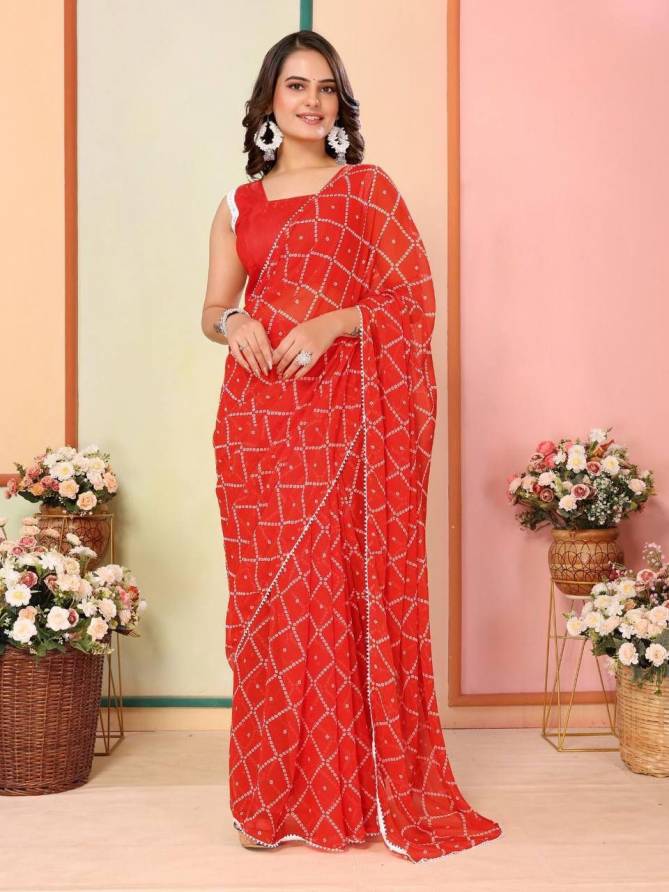 SF 745 Printed Georgette Readymade Sarees Wholesale Price In Surat